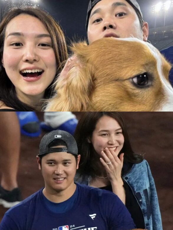 男女と犬の写真